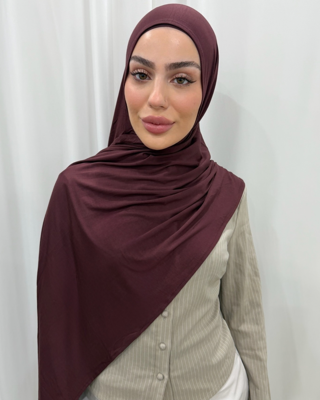 Mahogany Bamboo Jersey Hijab Set