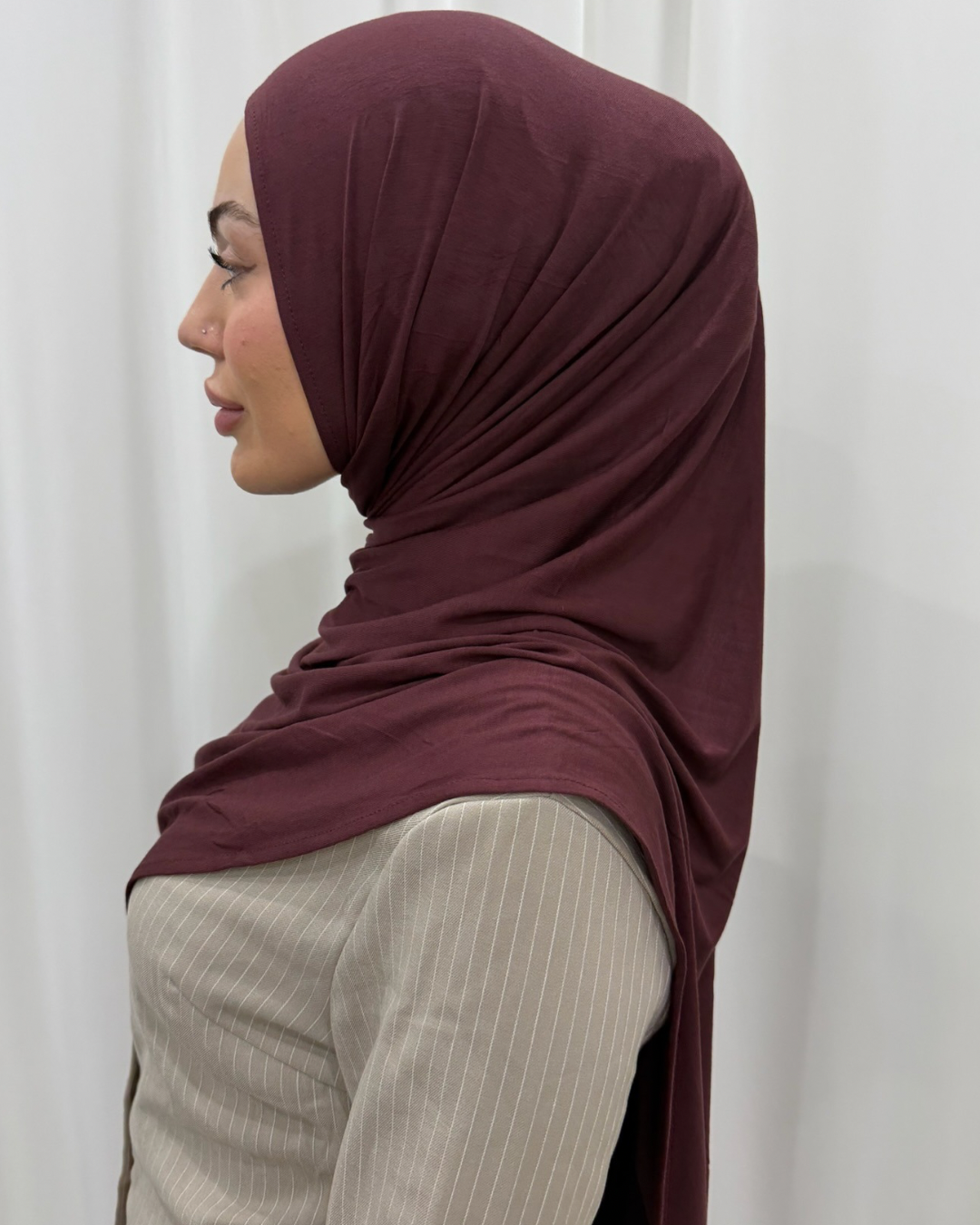Mahogany Bamboo Jersey Hijab Set