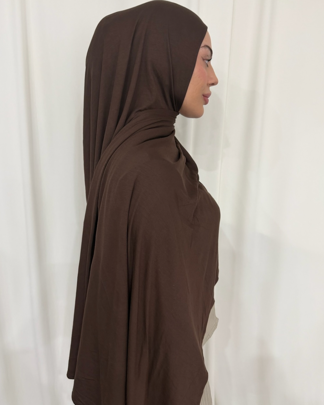 Chocolate Bamboo Jersey Hijab Set